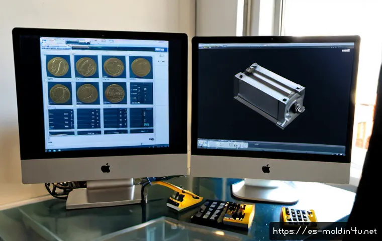 금형설계기능사 자격증으로 가능한 창업 아이디어 - Photorealistic small-business mold design studio in Valencia, Spain, a skilled entrepreneur reviewin...