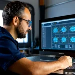 금형설계기능사와 금형 제작 비용 산정법 - Photorealistic industrial engineering studio in Spain, a skilled mold design technician wearing safe...