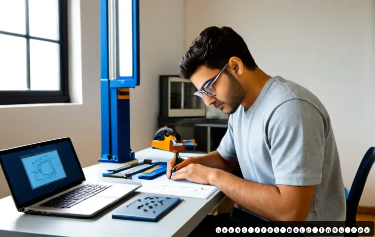 금형설계 자격증 시험 합격률 높이는 팁 - Photorealistic Spanish-speaking industrial design student preparing for a mold design certification ...